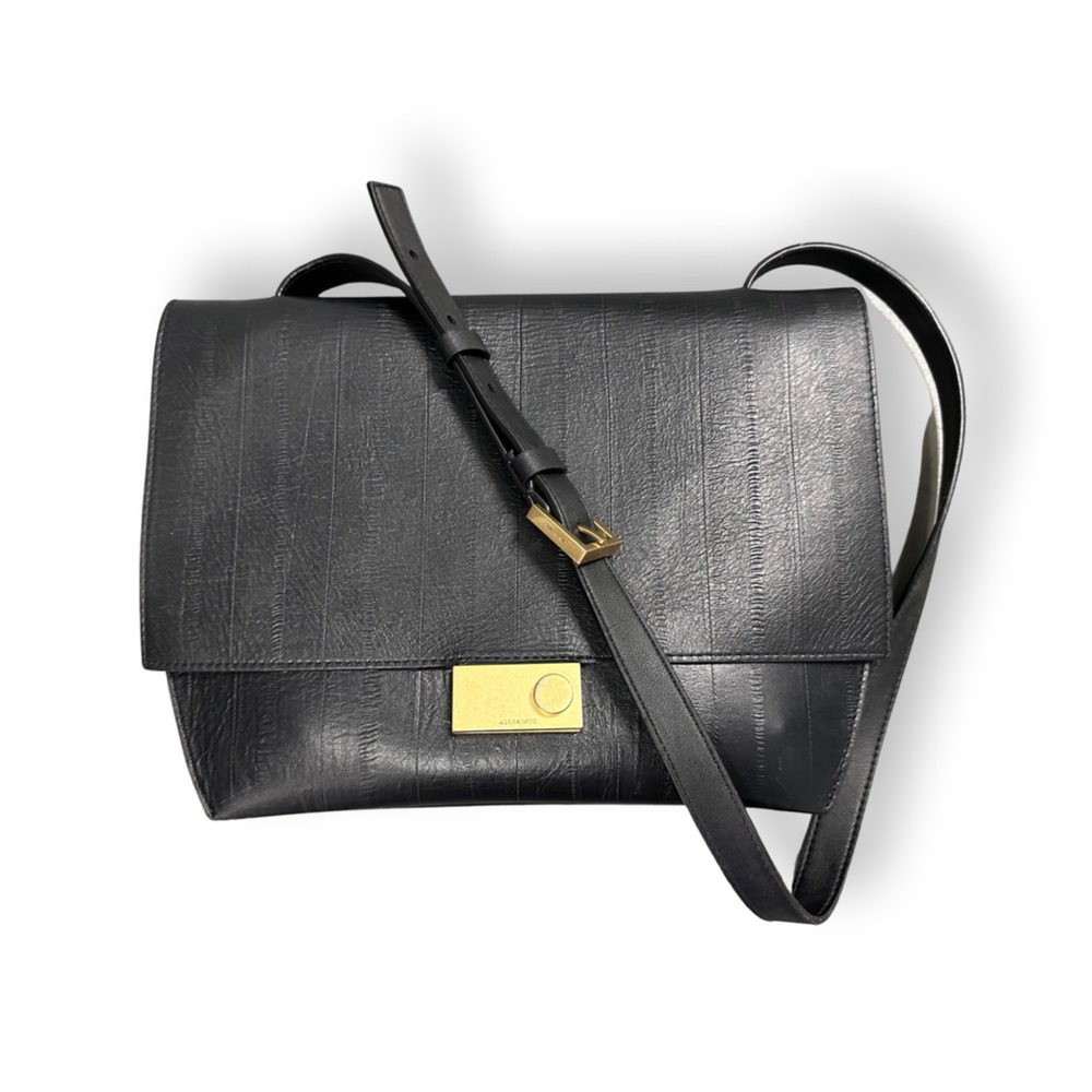 [ ALLSAINTS ] Harley Eel Embossed Leather Crossbody Bag w: luxe Clasp : … - Picture 4 of 9